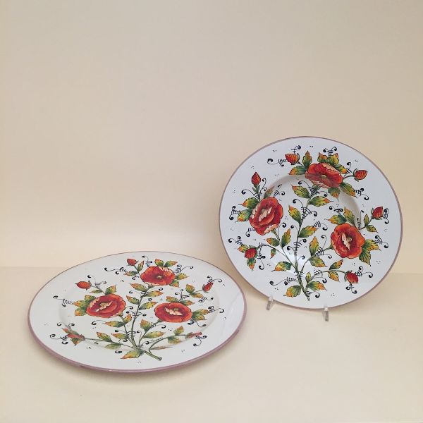 SET OF DINNER PLATES CM.32D.PAPAVERO CENTRALE